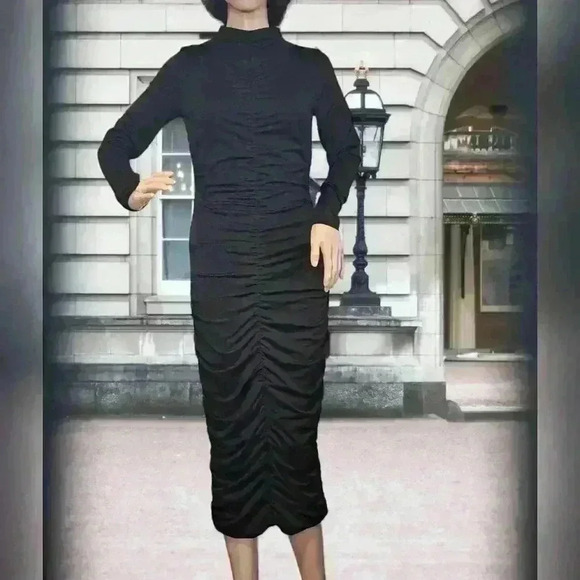 Almost Famous Dresses & Skirts - Almost Famous Black Long Sleeve Slinky Dress sz M